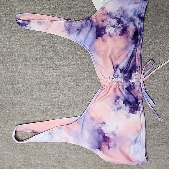 Roxy Active Mellow Cloud Pink & Purple Tie Dye Bralette Swim Top - Picture 4 of 6